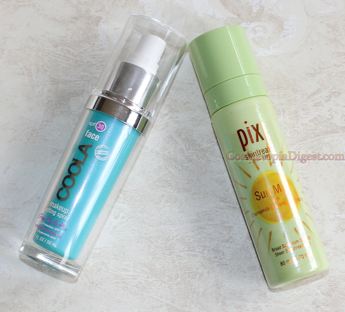 Sunscreens that serve as makeup setting sprays